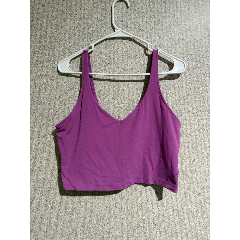 Lululemon Align Tank Top Magenta Purple Nulu Built In Bra Size 14 LW1CWBS